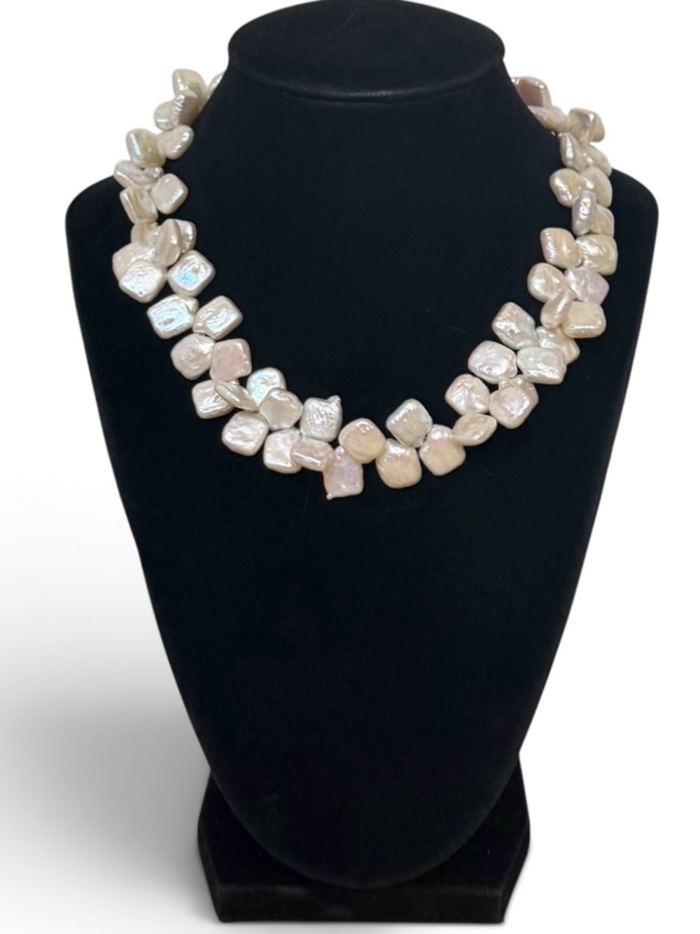 Bloomingdale’s White Freshwater Keshi Pearl Necklace with Sterling Silver Clasp